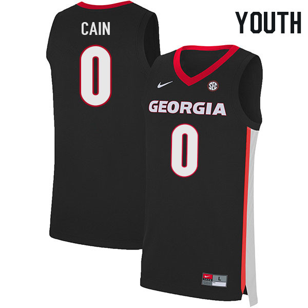 Youth #0 Blue Cain Georgia Bulldogs College Basketball Jerseys Stitched Sale-Black